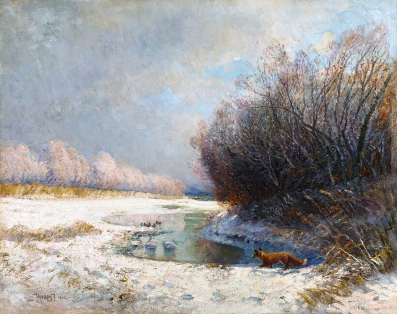 Ujváry Ignác:Téli patakpart, 1906
