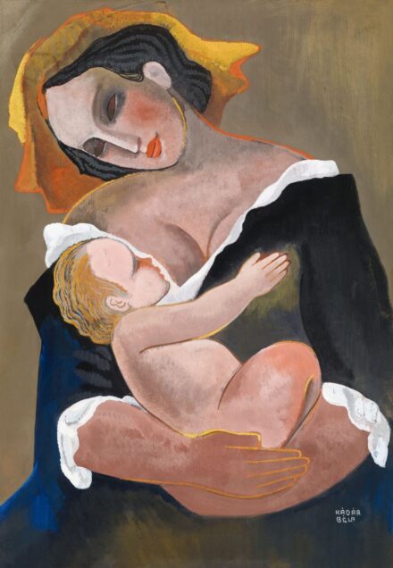 Kádár Béla:Art deco Madonna kék köpenyben