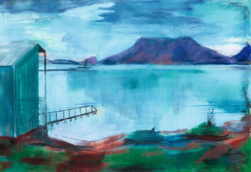 Bernáth Aurél:Tópart fürdőházzal, 1920-as évek vége
