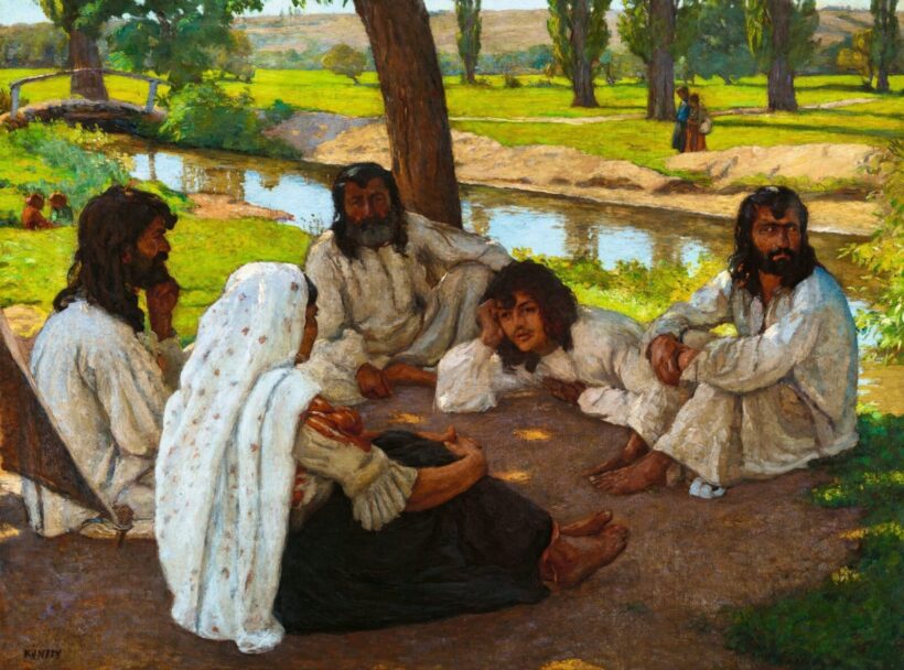 Kunffy Lajos:Tanácskozó cigányok, 1910