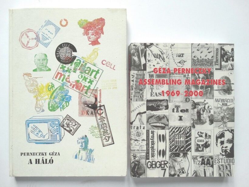 Perneczky Géza 2 db alternatív művészeti kiadványa: A háló 1968-88, Assembling magazines 1969-2000 (302/500, aláírt pld.)