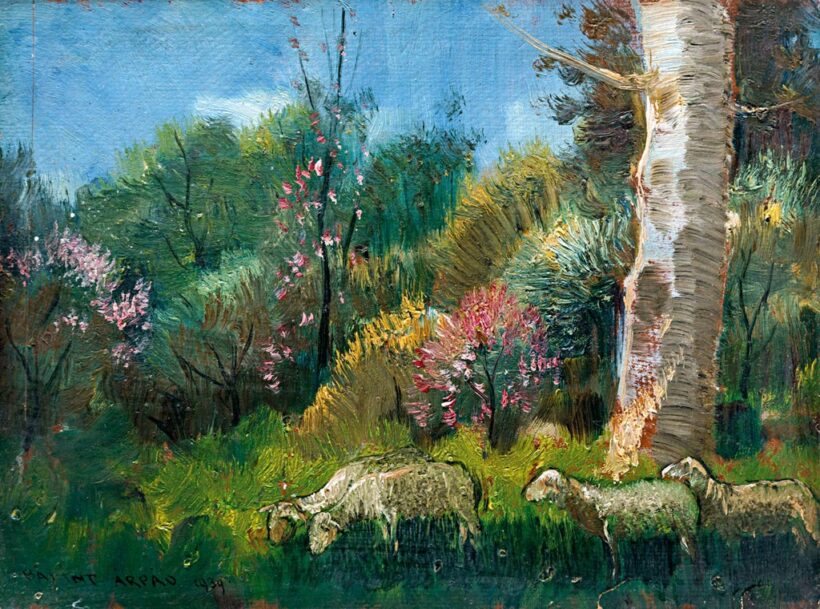Bálint Árpád (1870-?): Legelésző birkanyáj, 1930