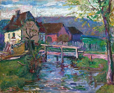 Boldizsár István (1897-1984): Patakpart híddal, 1948