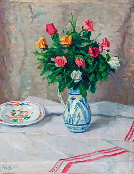 Áldor János László (1895-1944): Rózsás csendélet, 1938