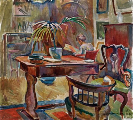 Bornemisza Géza (1884-1966): Szobabelső olvasó nővel, 1923
