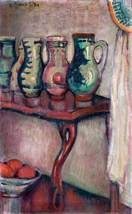 Gyenes Gitta (1888-1960): Csendélet bokályokkal