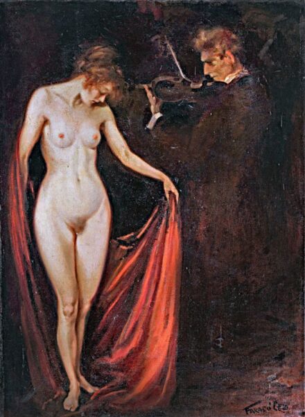 Faragó Géza (1877-1928): Akt hegedűssel