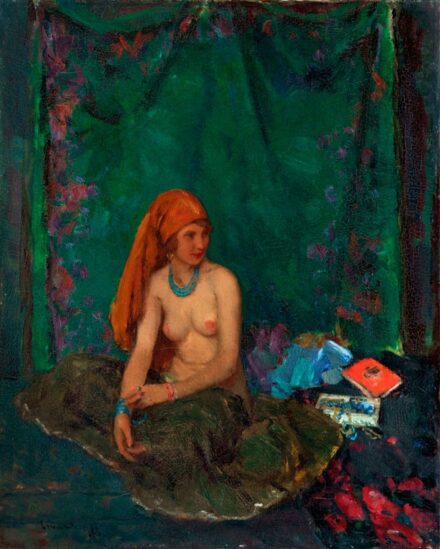 Czencz János (1885-1960): Modell műteremben, 1928
