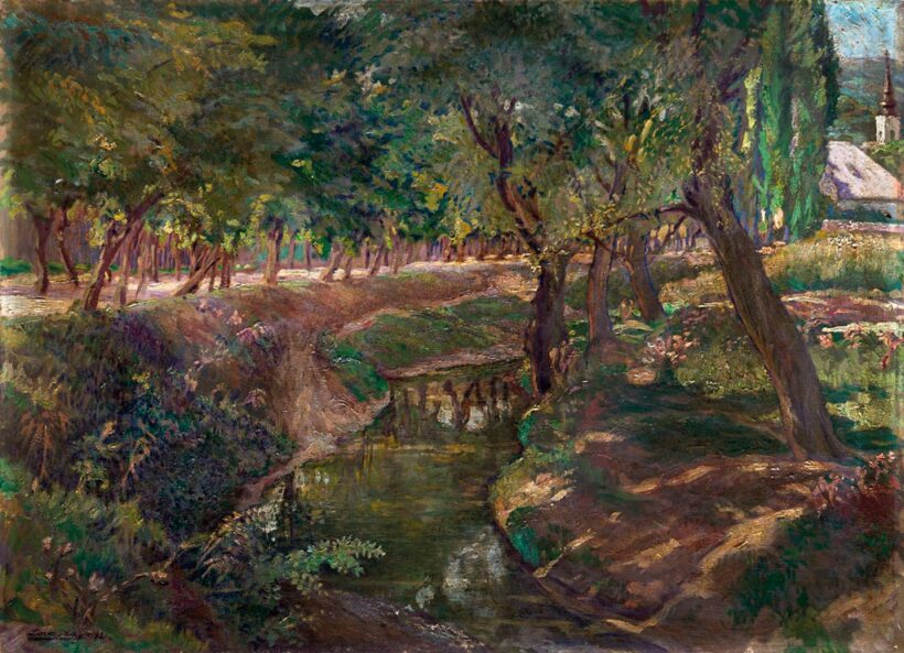 Lovas Lajos (1866-1935): Patakpart, 1921