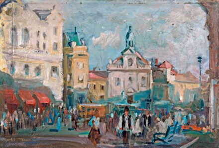 Gádor Emil (1911-1998): "Széchenyi tér Pécs", 1957
