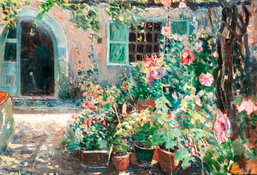 Ujváry Ignác (1860-1927): Virágos udvar, 1904