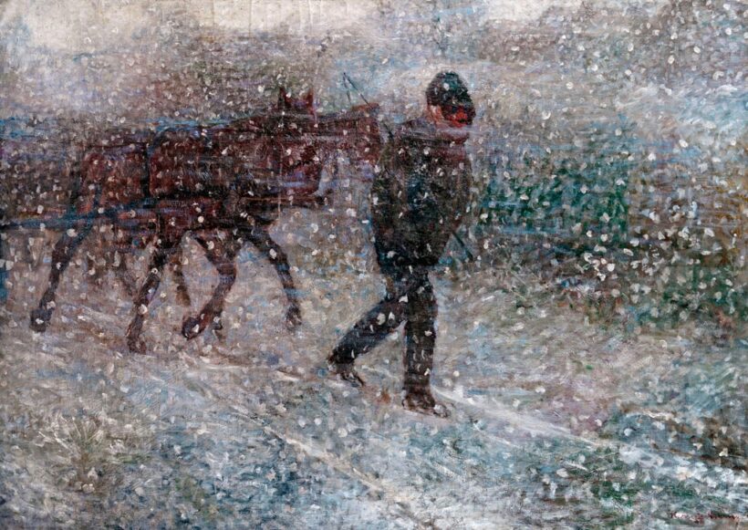 Kernstok Károly (1873-1940): Kordé hóesésben, 1899