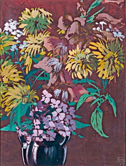 Tichy Kálmán (1888-1968): Virágoscsendélet, 1919