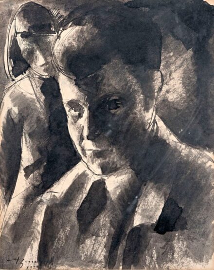 Bene Géza (1900-1960): Páros portré, 1923