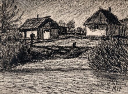 Nagy István (1873-1937): Házak a domboldalon, 1917