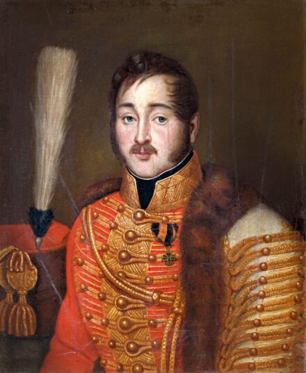 Magyar festő, 19. sz. első fele: Báró Splényi Ignác (1772 - 1840) testőrkapitány portréja