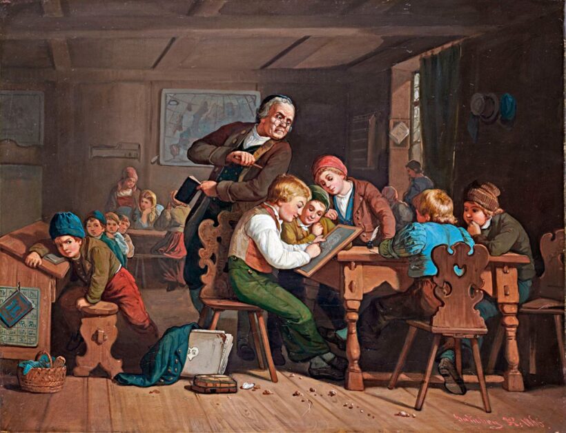 Jakobey Károly (1825-1891): Falusi iskolában, 1866
