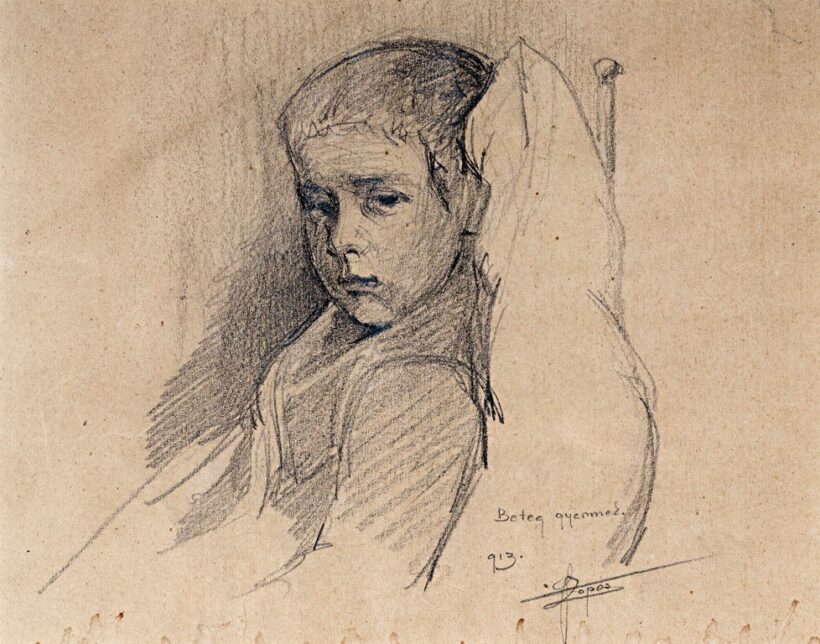 Szopos Sándor (1881-1954): "Beteg gyermek", 1913