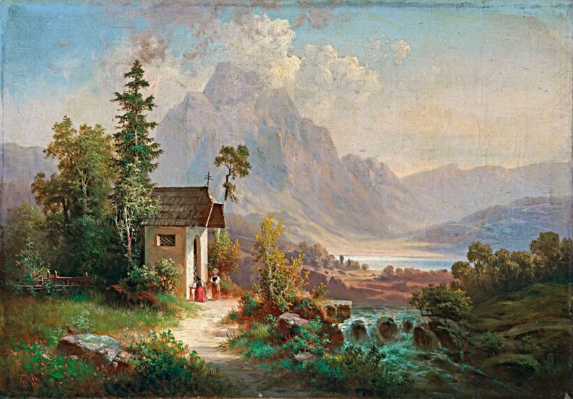 E. W. monogrammal, 19. sz. második fele: Alpesi táj