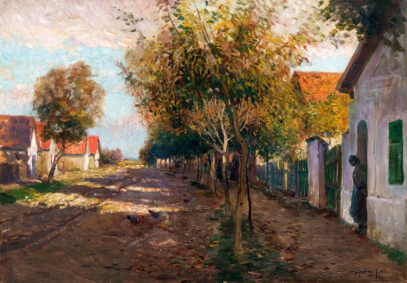 Ujváry Ignác (1860-1927): Falusi utca, 1913