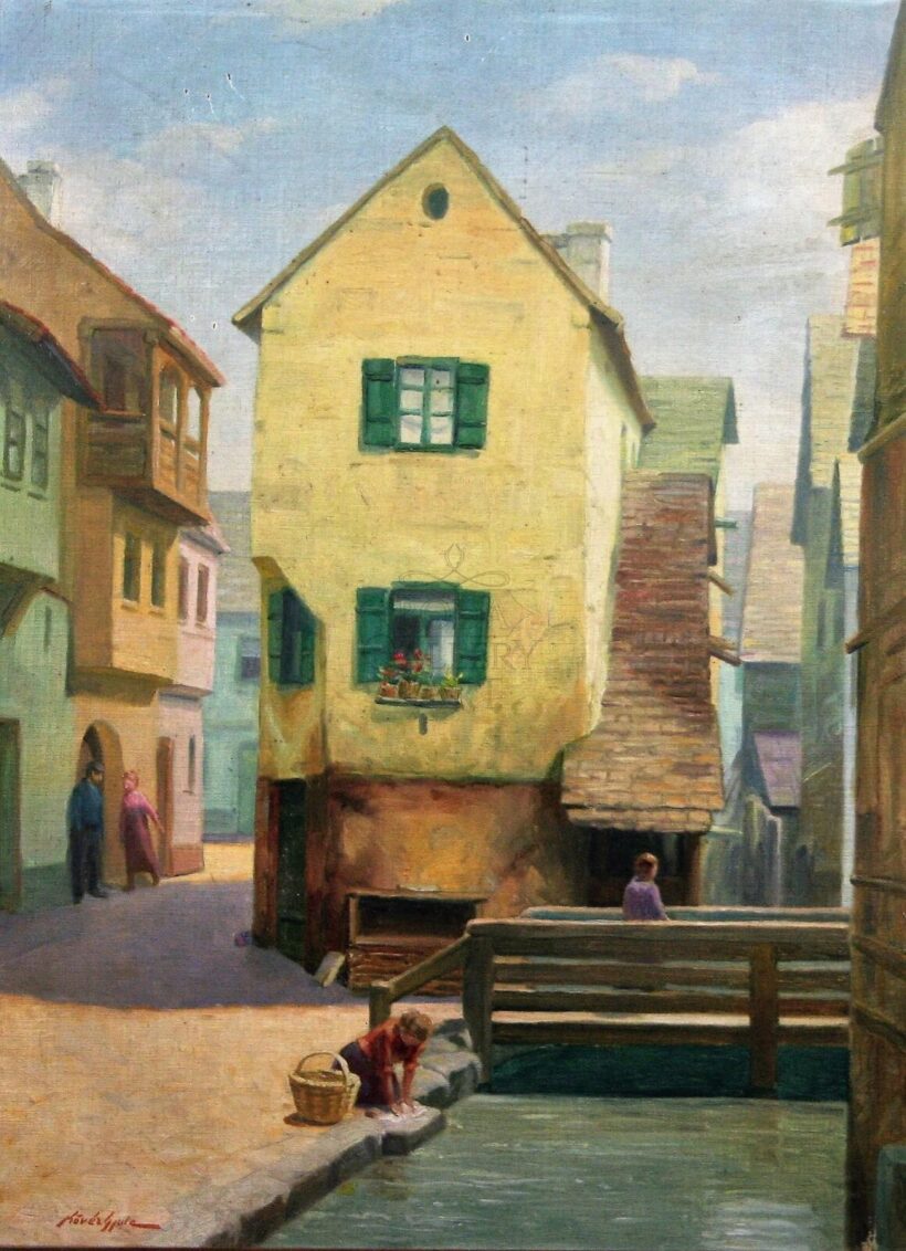 Kövér Gyula ( 1883-1950): Patakban mosó lány