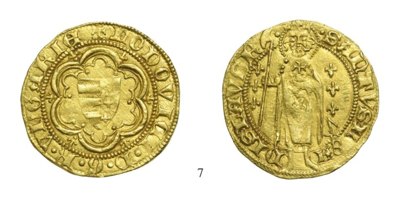 I.Lajos (1342-1382), Aranyforint, Au, 1353-58, Buda