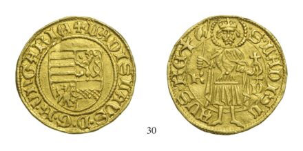 V. László (1453-1457), Aranyforint, Au, 1455, Körmöcbánya