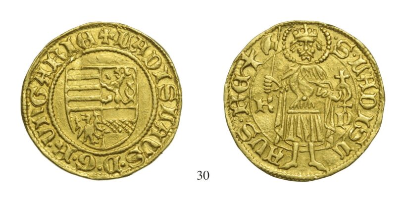 V. László (1453-1457), Aranyforint, Au, 1455, Körmöcbánya