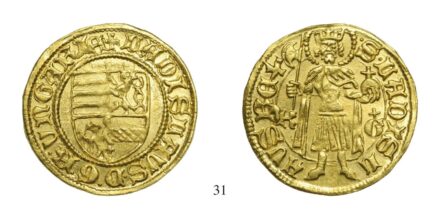 V. László (1453-1457), Aranyforint, Au, 1455, Körmöcbánya
