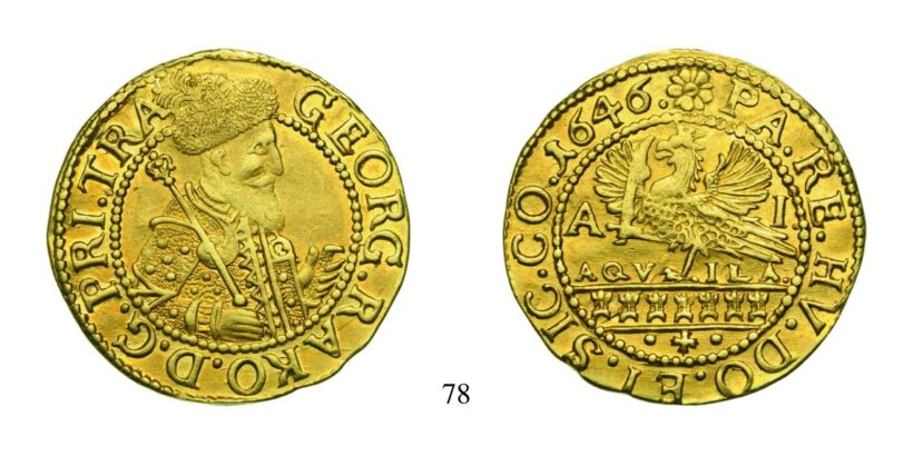 I.Rákóczi György (1630-1648), Aranyforint, Au, 1646, Gyulafehérvár