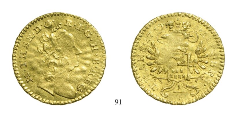 Mária Terézia (1740-1780), 1/4 Dukát, Au, 1749, Gyulafehérvár