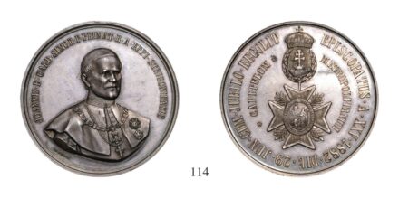 Ferenc József (1848-1916), Ezüstérem, Ag, 1882,