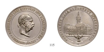 Ferenc József (1848-1916), Ezüstérem, Ag, 1883,