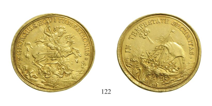Szent Györgyi Érmek, Aranyérem 10 Dukát súlyban, Au, um 1730, Körmöcbánya