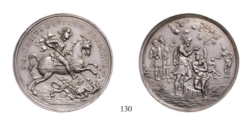 Szent Györgyi Érmek, Keresztelőérem, Ag, 1806-1820,