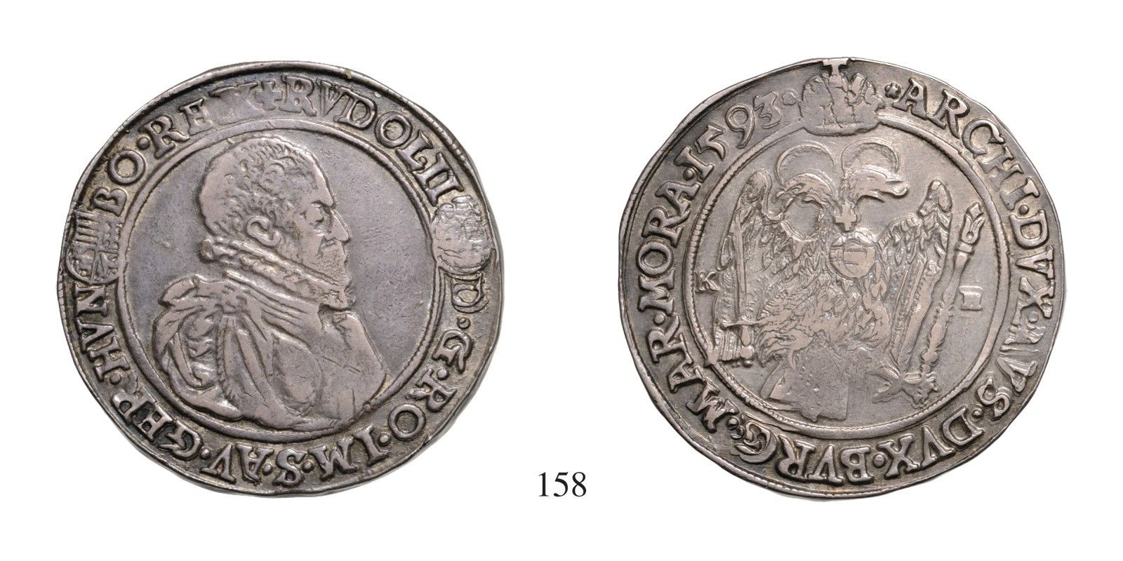 Rudolf (1576-1608), Tallér, Ag, 1593, Körmöcbánya