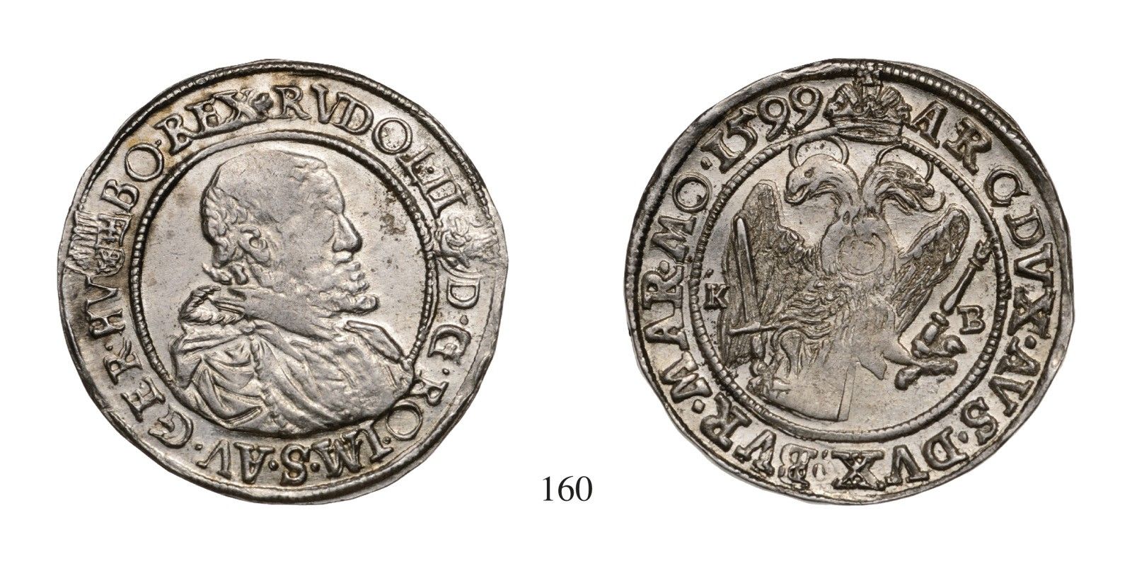 Rudolf (1576-1608), 1/4 tallér, Ag, 1597, Körmöcbánya