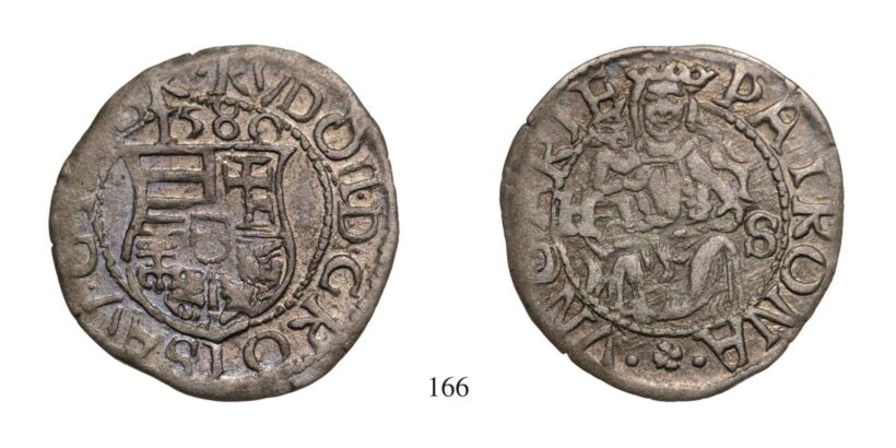 Rudolf (1576-1608), Denár, Ag, 1580, Kassa