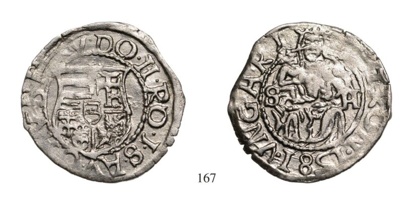 Rudolf (1576-1608), Denár, Ag, 1581, Kassa