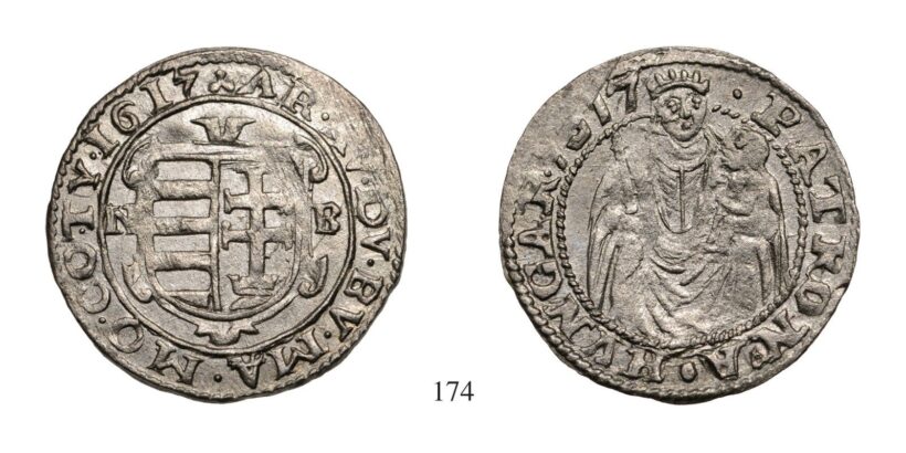 II. Mátyás (1608-1619), Denár, Ag, 1617, Nagybánya