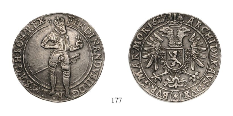 II. Ferdinánd (1619-1637), Duplatallér, Ag, 1627, Kutna Hora-Kuttenberg