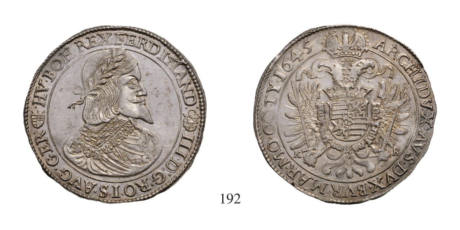 III. Ferdinánd (1637-1657), Tallér, Ag, 1645, Körmöcbánya