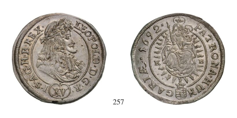 Lipót (1657-1705), XV Krajcár, Ag, 1692, Körmöcbánya