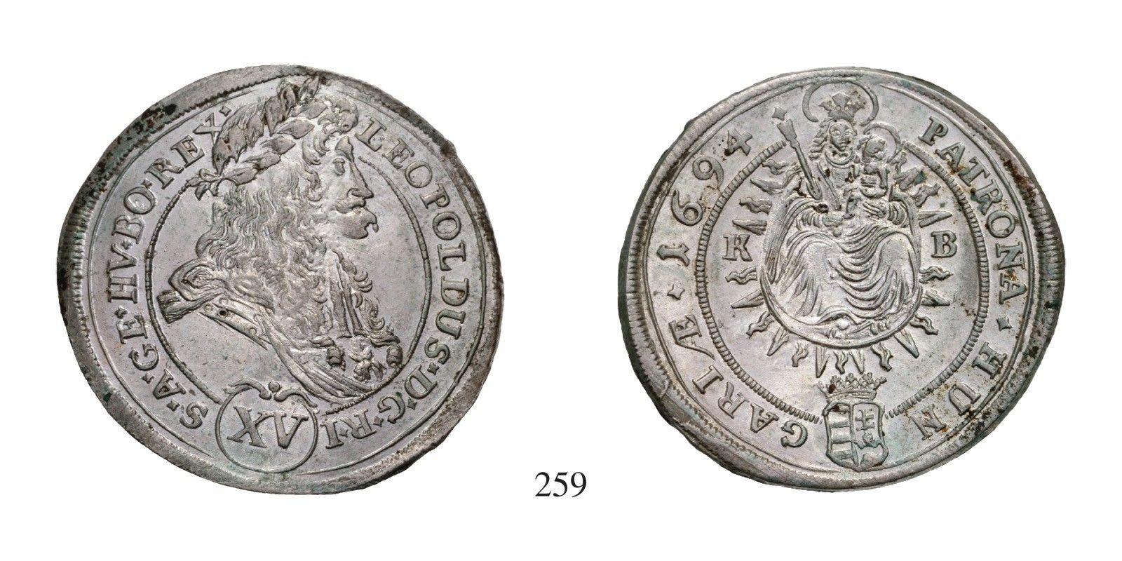 Lipót (1657-1705), XV Krajcár, Ag, 1694, Körmöcbánya