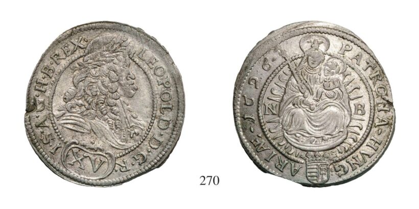 Lipót (1657-1705), XV Krajcár, Ag, 1696, Nagybánya