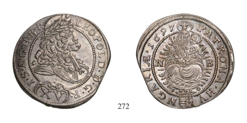 Lipót (1657-1705), XV Krajcár, Ag, 1697, Nagybánya