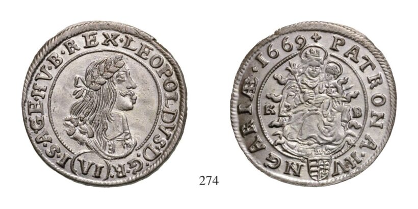 Lipót (1657-1705), VI Krajcár, Ag, 1669,
