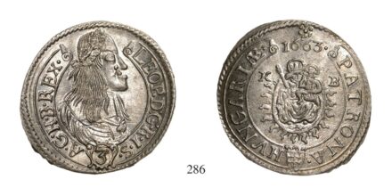 Lipót (1657-1705), 3 Krajcár, Ag, 1663, Körmöcbánya