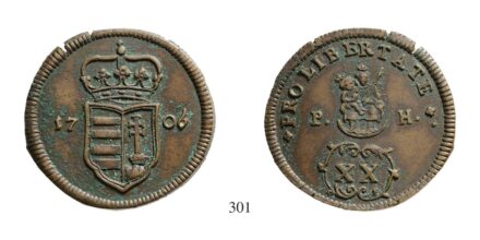 II. Rákóczi Ferenc (1703-1711), XX Poltura, Cu, 1705,