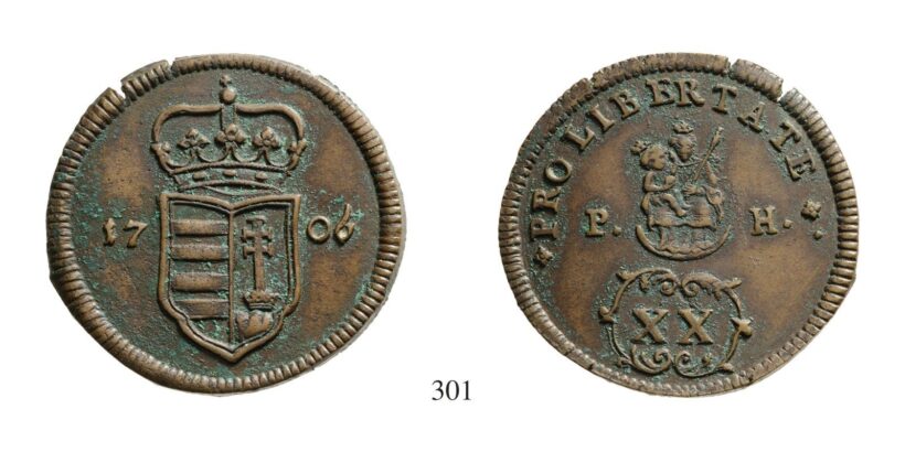 II. Rákóczi Ferenc (1703-1711), XX Poltura, Cu, 1705,